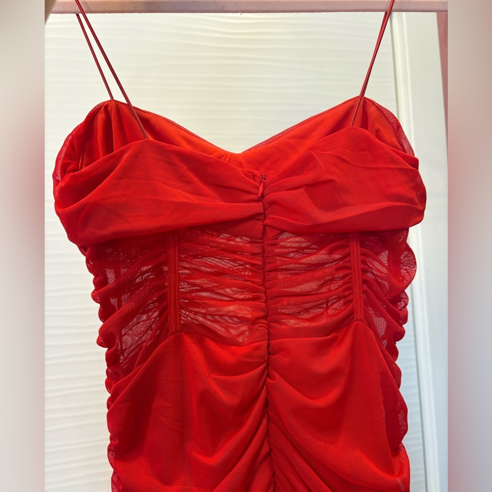 Superdown Red Ruched Bodycon Mini Dress - Picture 6 of 6